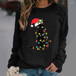 Women's Sweaters 2023 Christmas Ladies T Shirt Women's Print Letter O Neck Long Sleeve Casual Clothes Fast Ship