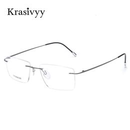 Sunglasses Frames Krasivyy Glasses Frame Men European Design Square Rimless Prescription Eyeglasses Eyewear Frame for Women 230516