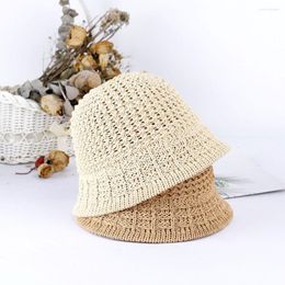 Wide Brim Hats 2023 Hollow Out Bucket Hat Korean Women's Summer Fisherman Sun Visor Uv Protection Solar
