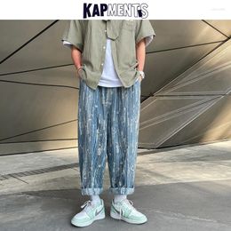 Men's Jeans KAPMENTS Men Tie Dye Baggy Y2k Pants 2023 Mens Streetwear Causal Wide Leg Harem Male Korean Fashion Denim Trousers