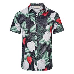 Designer Shirt Mens Button Up Shirts print bowling shirt Hawaii Floral Casual Shirts Men Slim Fit Short Sleeve Dress Hawaiian t-shirt M-3XL U26