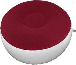 Camp Furniture Inflatable Ottoman Foot Rest Outdoor Pouffe Footstool Portable Patio Stool Seat - Red 62x32cm