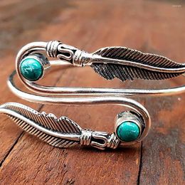 Bangle Leaves Natural Stone Creative Bracelets For Women Vintage Boho Individuality Bracelet Female Accessories Party Gift Jewellery