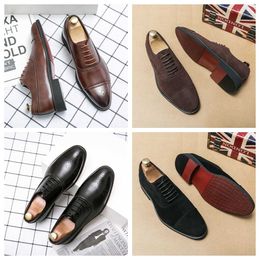 Elegant Mens Leather Oxfords Shoes in Brown and Black - Versatile Dress Footwear for Business and Office