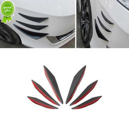 New 6pcs/set Universal Front Bumper Lip Decoration Diffuser Splitter Fins Body Spoiler Canards Valence Chin Car Tuning Canard