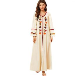 Ethnic Clothing Fashionable Long Dress With Embroidery Loose Waist Jelaba Evening Dresses Robe Pour Femme Musulmane Abayas For Women