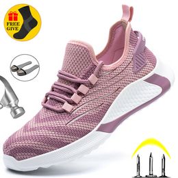 Safety Shoes Sepatu Keselamatan Wanita Ujung Besi Sneakers Kerja Pria Bot Ringan Tidak Bisa Dihancurkan Uniseks 230517