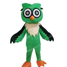 Performance Green Owl Mascot Costumes Cartoon Carnival Unisex Adults Outfit Birthday Party Halloween Christmas Outdoor Outfit Suit