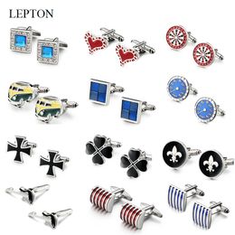 Lepton 28 style Mix Hotsale Designs Cufflinks simple Fashion Cuff Links for Mens Wedding business gift Man Shirt Cuffs Cufflink