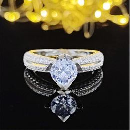 Cluster Rings Original LUXURY Vintage 925 Sterling Silver Big For Women Wedding Engagement Finger Jewellery Christmas R4417S