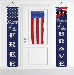 4th of July Decor Hanging Independence Day Hanging Banner for Yard Indoor Outdoor Wall Stickers and Door Curtain Hanging Cloth