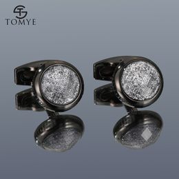 Men's Cufflinks TOMYE XK20S039 High Quality Starry Sky Round Metal Formal Dress Shirt Cuff Links for Wedding Gifts