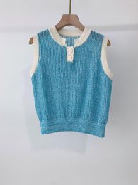 Women's Vests Short Knitted Vest Is Made Of Soft Comfortable Dry Breathable And Textured Loop Yarn