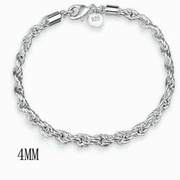 Link Bracelets Chain Arrival Big Brand 2023 Sterling Silver Twisted Rope Bracelet For Women & Bangles Pulseira VBS4014Link