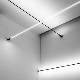 Wall Lamps Modern Skyline Linear Lamp Strip LED Light Living Room Hall Aisle Decor Black White Long Slim Cable Diy