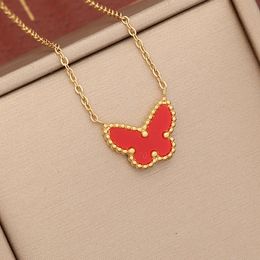 Luxury Gold Plating Butterfly Pendant Necklace High Grade Women Gift Jewellery
