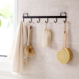 Bathroom Shelves Hooks Over The Door Hook Home Bathroom Organiser Rack Clothes Coat Hat Towel Hanger Bathroom Kitchen Accessories Holder 230516