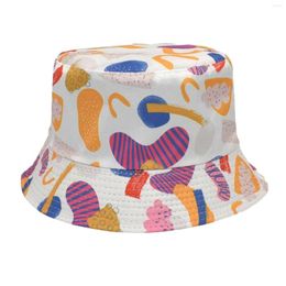 Wide Brim Hats Brimmed Hat Printed Fishermans Mens And Women's Outdoor Sunshade Double Sided All Purpose Pot For Man