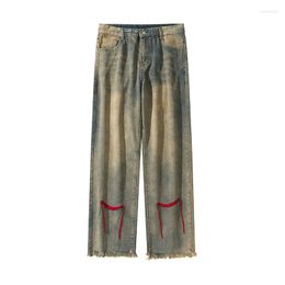 Men's Jeans Y2K Casual Oversize Straight Leg Baggy Pants Vintage Old Style Trend Embroidered Trousers Mens Womens Hip Hop Streetwear