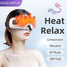 Eye Massager with Heat Compression and Bluetooth Music 6 Modes for Relax Reduce Strain Improve Sleep 230516