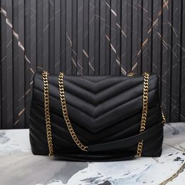 Luxury handbag shoulder bag Y-shaped designer seam leather women's metal chain flip messenger wallet 1964