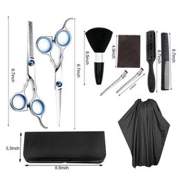 Hair Scissors Hair Cutting Scissors and Thinning Shears Set Professional Haircut Scissors Kit Indoor Hairdressing Set with Comb Clip Cape and 230516