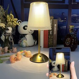 Table Lamps Crystal LED Lamp USB Wireless Bedroom Nordic Touch Dimming Desk Light Eye-Protect Night Bar El Restaurant