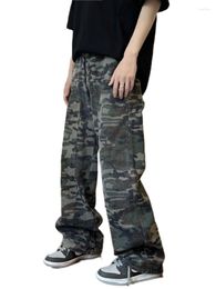 Men's Jeans Men Streetwear Camouflage Unisex High Waist Cargo Pants Straight Fashion Baggy Y2k Casual Denim Trousers