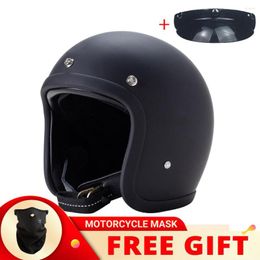 Capacetes de motocicleta capacete de capacete de face aberta helmet vintage japão corea fibra de vidro elétrica scooter de jato de jato casco para moto