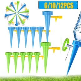 Watering Equipments 6/10/12 PCS Self-Watering Kits Automatic Waterers Drip Irrigation Indoor Plant Device Garden Gadgets Creative