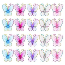 Storage Bottles FENICAL 50PCS Mesh Stocking Butterflies Wedding Party Home Decoration (Mixed Color)