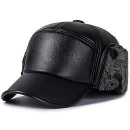 Ball New fashion Leather Trapper Hat Cap Outdoors Hunting Ear Flap Winter Men Women Caps Casual Visor Adjustable AA220517