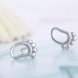 Stud Earrings 2023 Small Foot For Women Silver Color Fashion Weeding Jewelry Brincos With S925 Stamp