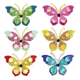 Brooches Creative Rhinestone Butterfly Brooch Feminine Fashion Coat Pins Animal Clothing Accessories Backpack Lapel