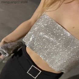 Women's Tanks Camis Sexy Women Sequin Crop Top Y2K Chic Sleeveless Low Cut Suspender Tops Camisole Backless Tanks for Summer Pub Party Clubwear 90s T230517