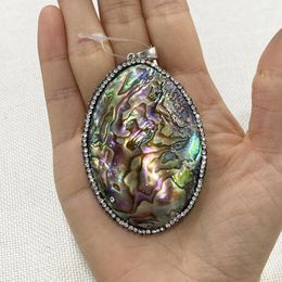 Charms Abalone Shell Pendant Jewellery Oval Charm Necklace Earrings DIY Making Accessories Fashion Wholesale