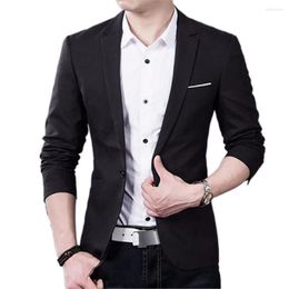 Men's Suits Men's Slim Fit Formal Blazer Coat Jacket Tops Button One Fashion Men Suit Business Office Black Blue Plus Size