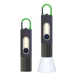 Flashlights Torches 2023New Strong Light Flashlight Multi-Function Outdoor Lighting Tent Hook Desk Lamp USB Charging Portable Mini Flashlight P230517