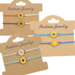 Bangle Jewellery Personality Simple Sunflower Daisy Bracelet Wax Thread Woven Chrysanthemum Multicolor Ladies