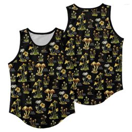 Men's Tank Tops Summer Mushroom Print Gym Sportwear Men's Fashion Sleeveless Top Hip Hop Vest Fitness Bodybuilding Undershirt