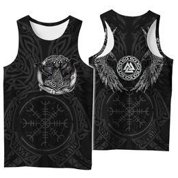 Men's Tank Tops Tree Of Life symbol Tattoo Raven 3D Printed men shirt vest Harajuku Fashion Sleeveless T-shirt summer street Unisex tank tops 230517