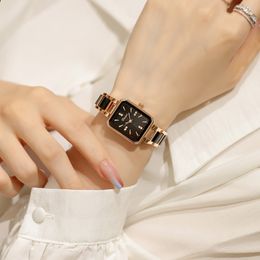 Ladies wristwatch luxury watches magnetic clasp and rhinestone bracelet AAA with quartz strap colour