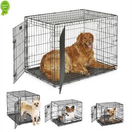 New Dog cage small and medium-sized dog indoor with bathroom small dog house pet supplies cat cage metal pet nest