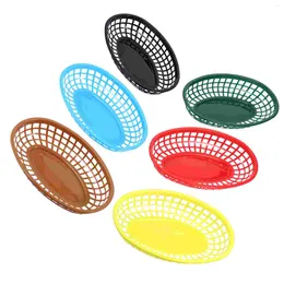 Dinnerware Sets 6pcs Burger Basket Plastic Baskets Oval Crawfish Trays