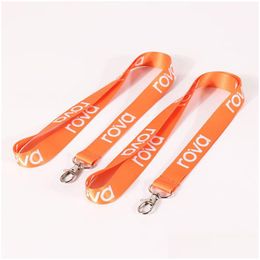 Party Favour Customise Lanyard Polyester Detachable Strap Necklace String Mtiple Colours Custom Logo Mobile Phone Keychain Id Card Dro Dhmfv