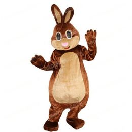 Halloween Brown Rabbit Mascot Costume Carnival Unisex Adults Outfit Adults Size Xmas Birthday Party Outdoor Dress Up Costume Props