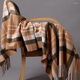 Scarves 200 70cm Oversize Classic Plaid Women Scarf Cashmere Shawl Men Wrap Superior Quality Thickening Female Bandanna Pashmina Muffler