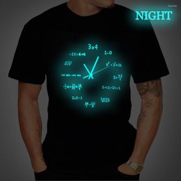 Men's T Shirts Summer Men Luminous Math Clock Print Shirt Fashion Funny Graphic T-Shirt Cotton Male Tee Tops Gift Mujer Hombre Camiseta