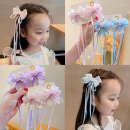 Hair Accessories 2 PCS Chinese Style Antique Tassel Ribbon Bow Cute Hairpins Children Sweet Girls Clips Barrettes Hairgrips