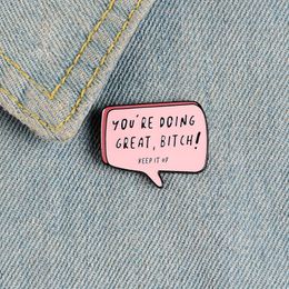 Cartoon Fun Pink Dialogue Alphabet Chat Record Enamel Brooch Alloy Badge Denim Clothes Bag Pins Cute Punk Jewellery Gifts For Kid